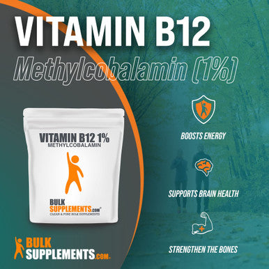Bulksupplements.Com Vitamin B12 1% Methylcobalamin Powder - Energy Vitamins - B12 Vitamins - Vegan B12 - B12 Supplement (50 Grams - 1.8 Oz)