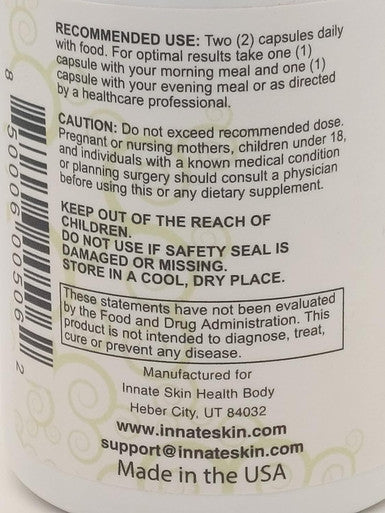 Clear Skin Acne Vitamins Capsules Adult & Teen Hormonal Acne Supplements 60 Count