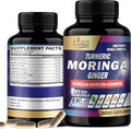 Organic Cadane Moringa Leaf 15000Mg Turmeric 4500Mg Ginger 3000Mg Supplement - 2-Month Supply - Joint Heart Brain & Immune Support - 8 Herbs With Ceylon Black Pepper & More - 120 Vegan Capsules