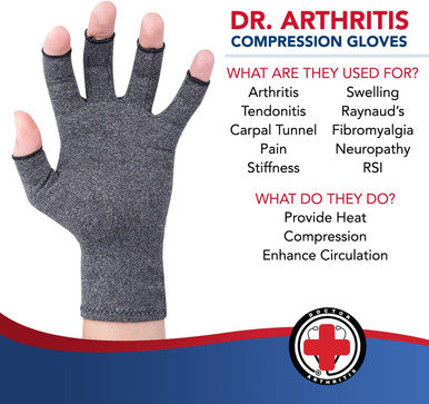 Doctor Developed Arthritis Compression Gloves and DOCTOR WRITTEN HANDBOOK -Relieve Arthritis Symptoms, Raynauds Disease & Carpal Tunnel (Small)