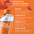 Aitnaturals Hair Vitamin 60 Gummies (Strawberry) with Vitamin C Biotin & Folic Acid Supports Healthy Hair Nail & Skin Protects Hair Follicles & Reduces Breakage | Multivitamins for Hair Growth