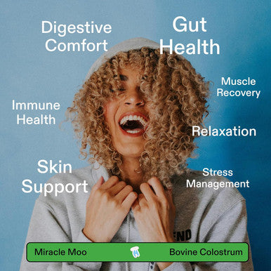 Miracle Moo Colostrum Supplement for Gut Health Hair Growth Beauty and Immune Support Easy to Mix Grass Fed Bovine Powder Highest IgG Plus ImmunoLin Unflavored 60 Servings
