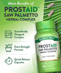Nature's Truth Prostate Support Supplement for Men | with Saw Palmetto, Pygeum, Stinging Nettle | 60 Herbal Complex Capsules | Non-GMO & Gluten Free