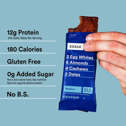 RXBAR Protein Bars, Protein Snack, Snack Bars, Blueberry, 9.1oz Box (5 Count)