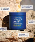 Bodyhealth Perfectamino Powder - Bcaa And Eaa Powder For Pre And Post Workout - Amino Acid Energy Drink Powder For Men And Women To Support Lean Muscle And Recovery - Lemon Lime - 30 Servings