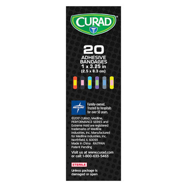 Curad -CUR5020 Performance Series Antibacterial Adhesive Bandages 1 X 3.25 Inch 20 count