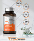 Horbaach B12 Sublingual Methylcobalamin 5000mcg 120 Fast Dissolve Tablets Vegetarian Non-GMO and Gluten Free Supplement by Horbaach