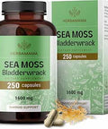 HERBAMAMA Irish Sea Moss Capsules 1600mg Sea Moss and Bladderwrack for Immune Support Vegan NonGMO Immunity Supplement for Overall Support