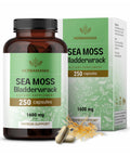HERBAMAMA Sea Moss and Bladderwrack Capsules 1600mg Irish Sea Moss for Immune Support Vegan NonGMO Immunity Supplement for Overall Support