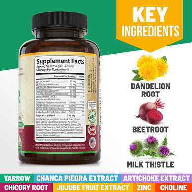 Advanced Liver Cleanse Detox & Repair Formula For Adult With Milk Thistle, Organic Liver Detox & Support Supplement For Men And Women, 90 Pills Liver Repair & Detox Support, 512Mg (45-Day Supply)