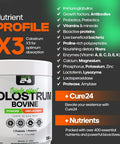 Cure24 Bovine Colostrum X3 Supplement Powder for Humans 100% Pure Whole Natural Grass Fed Superfood High IgG Plus Probiotic & Prebiotic Unflavored Made in USA