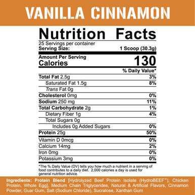 Rich Piana 5% Nutrition Shake Time | No-Whey 26G Animal Based Protein Drink | Grass-Fed Beef, Chicken, Egg | No , Dairy, or Soy (Vanilla Cinnamon)
