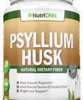 NutriONN PSYLLIUM Husk Capsules - 1450mg - 240 Capsules - Premium Psyllium Fiber Supplement - Great for Digestion and Regularity - 100% Soluble Fiber