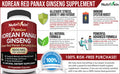 Nutrivein Pure Korean Red Panax Ginseng 1600mg - 120 Vegan Capsules - High Strength 5% Ginsenosides - Ginseng Root Extract Powder for Energy, Potency, Strength, Vigor and Focus for Men and Women