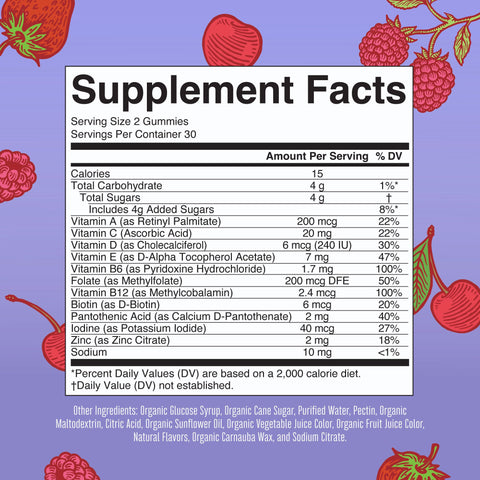 Maryruth'S Kids Vitamins Multi 1 Month Supply Multivitamin Gummies For Ages 4 Multivitamin For Kids Vegan Only 2 Gummies A Day 60 Count