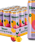 Bloom Nutrition Sparkling Energy Drink Minis, Raspberry Lemon & Strawberry Watermelon, 7.5oz 12 Pack