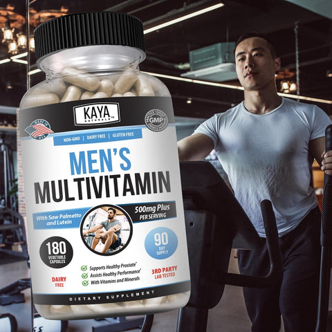 Kaya Naturals Multivitamin for Men Mens Prostate Multivitamin Multi Mineral Daily Supplement Pills for Men Supports Healthy Prostate Vitaminas para Hombres 60 Veggie Capsules