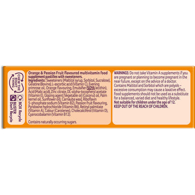 Bassetts Vitamins 12-18 Years Evening Primrose Oil Orange & Passion Fruit Flavour Multivitamins 30 Gummies