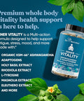 Eu Natural Vitality Cortisol Supplement Fight Fatigue Feel Calm & Balanced Healthy Cortisol Focused Energy Adrenal Support Ashwagandha Supplement with Rhodiola L-Tyrosine Holy Basil 60 Veg Capsules