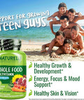 Naturelo Whole Food Multivitamin For Teenage Boys - Vitamins And Minerals Supplement For Active Kids - With Plant Extracts - Non-Gmo - Vegan & Vegetarian - 60 Capsules
