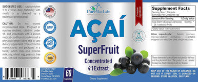 YUMMYVITE Acai Berry Capsules - 4:1 Acai Berry Extract - Equivalent To 2400Mg Per Capsule, Super Antioxidant, Acai Berry Cleanse, 60 Capsules