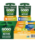 GOGO Active No Sugar Added Electrolytes Fruit Blend Variety Pack, 18 Count | Blueberry strawberry lemon & pineapple orange flavors; Made with real fruit and electrolytes for on the go snacking