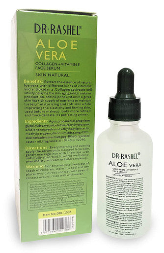 Dr Rashel Aloe Vera Collagen + Vitamin E Face Serum | Anti - Wrinkle, Instantly Smooth Hydrates & Moisture Skin, Size 1.69 oz