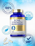 Carlyle Bone Strength Calcium Complex Supplement With Vitamin D3, Magnesium, K2, Zinc & Boron 120 Capsules Non-Gmo, Gluten Free