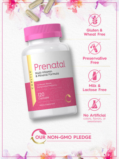 Carlyle Prenatal Vitamins For Women 120 Capsules Multivitamin