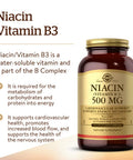 Solgar Niacin (Vitamin B3) 500 Mg 250 Vegetable Capsules - Cardiovascular Support - Energy Metabolism - Non-Gmo Vegan Gluten Free Dairy Free Kosher - 250 Servings