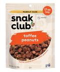 Snak Club Toffee Peanuts, Candied Peanuts with Praline Coat and Sweet Cream, Gluten-Free and Kosher Snack, 17 oz Resealable Bag