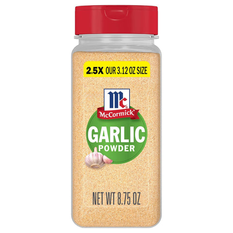 McCormick Garlic Powder, Non GMO, Made from Fresh, Whole Garlic Cloves, For Bringing Consistent Flavor to Favorite Foods While Cooking, 8.75 oz