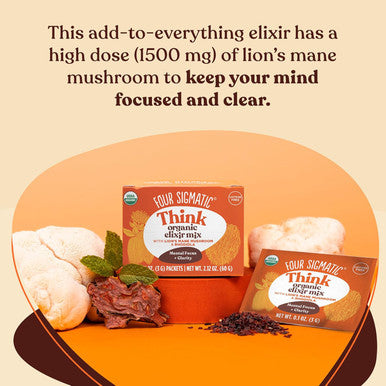Four Sigmatic Lion'S Mane Elixir Mushroom Coffee Tive By | Organic Lion'S Mane Mushroom Powder Rhodiola & Rose Hips | Immune & Memory Support | Paleo | Pack Of 20