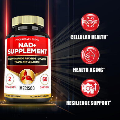2In1 1200Mg Nad+ Supplement With Nicotinamide Riboside & Resveratrol - Cellular Production & Repair, Vitality, Healthy Aging - 60 Capsules For 30 Days