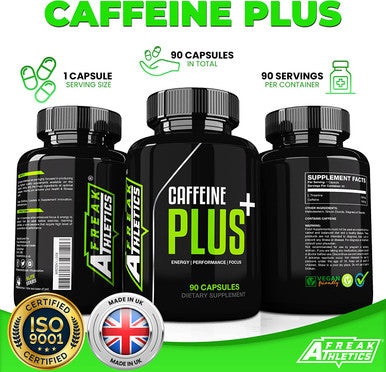 Caffeine Plus+ by Freak Athletics - Combining Caffeine 100mg, L-Theanine 200mg to Create The Ultimate Nootropic Supplement - Caffeine Tablets Made in The UK