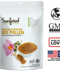 Sunfood Superfoods Bee Pollen Granules - Raw, Wild-Crafted - High Intensity Superfood Rich in Vitamins - Complete Protein Source - 100% Pure - Non-GMO - Gently Dried - 8 oz Bag