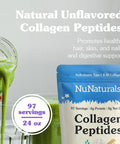 Nunaturals Collagen Peptides Powder (Type I, Iii), For Skin, Hair, Nail, And Joint Health, 24Oz