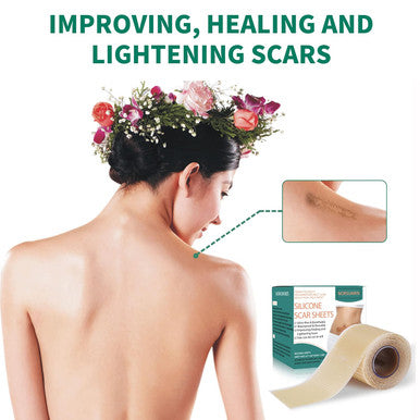 Silicone Scar Tape 1.6"X 60" Reusable Silicone Sheet For Scar Away Treatment Stretch Mark Removal Tattoo Cover Up Painless Scar Removal For Surgery, C Section, Acne, Keloid