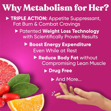 Eu Natural Metabolism for Her 3-pack Bundle - Weight Loss Pills for Women - Appetite Suppressant Fat Burner Metabolism Booster - Combat Cravings & Lose Belly Fat - Berberine Chromium Picolinate & Guarana
