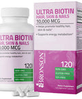 Bronson Ultra Biotin 10,000 Mcg Hair Skin And Nails Supplement, Non-Gmo, 120 Vegetarian Capsules