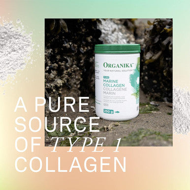 Organika Marine Collagen Powder- Wild-Caught From North Atlantic- Supports Hair, Nail, Skin Health, Pure Hydrolyzed Form, Tasteless - 250G