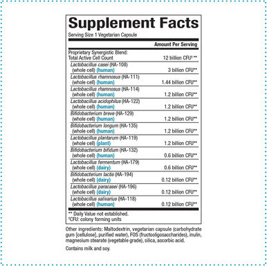 Natural Factors Ultimate Probiotic 12/12 Formula Supplement to Support Digestive Immune Health 12 Billion CFU 60 Capsules 60 Servings