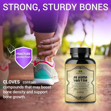HERBALICIOUS Cloves Capsules - Natural Dietary Supplement - Rich In Vitamins, Minerals, Manganese, Fiber - May Help Strengthen Bones, Promote Digestive Function, Antioxidant Support - 100 Caps