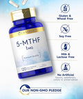 Carlyle 5-MTHF L Methylfolate 1mg | 120 Capsules | Non-GMO Gluten | Premium Quality