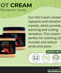 Greenive - Hot Cream - Anti Cellulite Cream - Hot & Cold Sensation - (8 Ounce Jar)