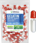 Xprs Nutra Size 00 Empty Capsules - 500 Count Empty Gelatin Capsules - Empty Pill Capsules - DIY Capsule Filling - Fillable Pill Capsules Empty Gel Caps (Pearl Orange/White)