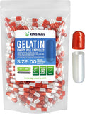 Xprs Nutra Size 00 Empty Capsules - 500 Count Empty Gelatin Capsules - Empty Pill Capsules - DIY Capsule Filling - Fillable Pill Capsules Empty Gel Caps (Pearl Orange/White)