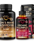 NUTRAHARMONY Vitamin B Complex Drops & Lions Mane Mushroom Capsules