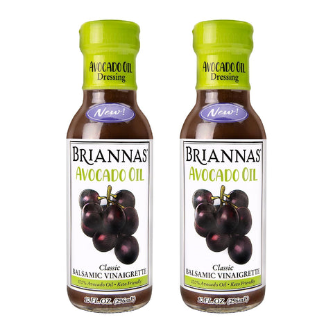 BRIANNAS - Avocado Oil Balsamic Vinaigrette Dressing - Nutrient Rich, Keto Friendly, Vegan Salad Dressing made with 100% Avocado Oil - 10 oz. Bottle