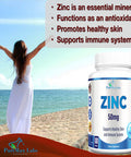 YUMMYVITE Zinc Citrate/Oxide 50Mg - Immune Support & Antioxidant Supplement, Skin Health Support - 100 Tablets
